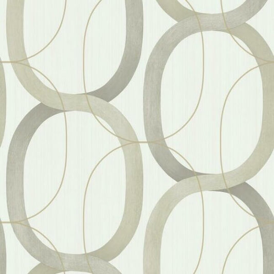 Interlock Taupe Wallpaper