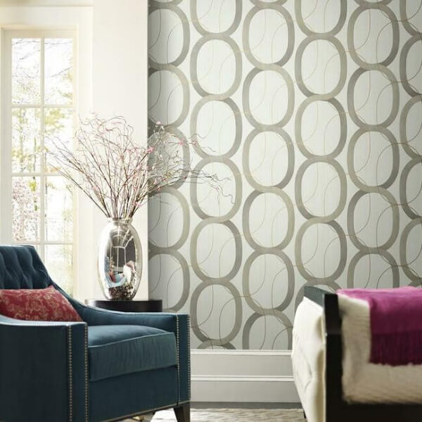 Interlock Taupe Wallpaper