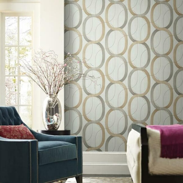 Interlock Dark Taupe Wallpaper