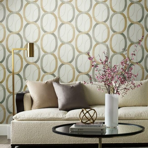 Interlock Dark Taupe Wallpaper