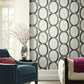Interlock Black & Gold Wallpaper