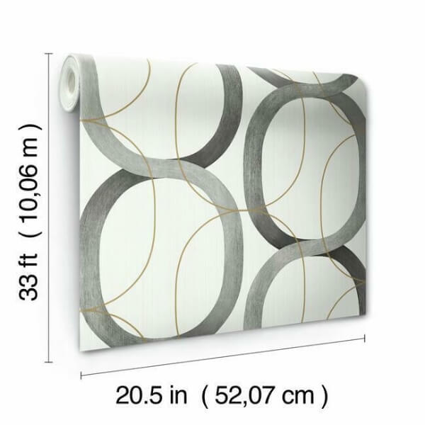 Interlock Black & Gold Wallpaper