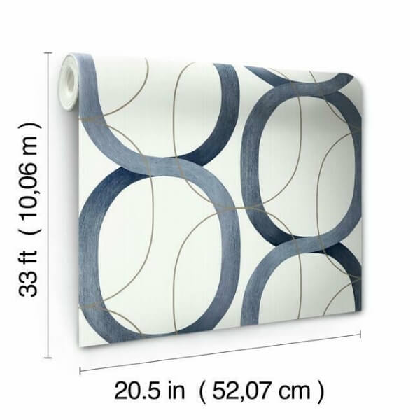 Interlock Navy Wallpaper