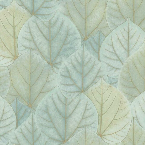 Leaf Concerto Turquoise Wallpaper
