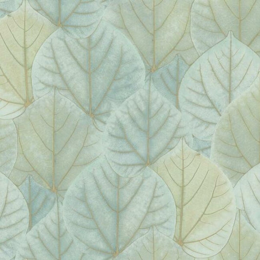 Leaf Concerto Turquoise Wallpaper