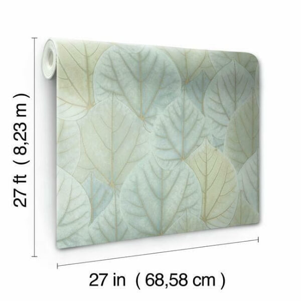 Leaf Concerto Turquoise Wallpaper
