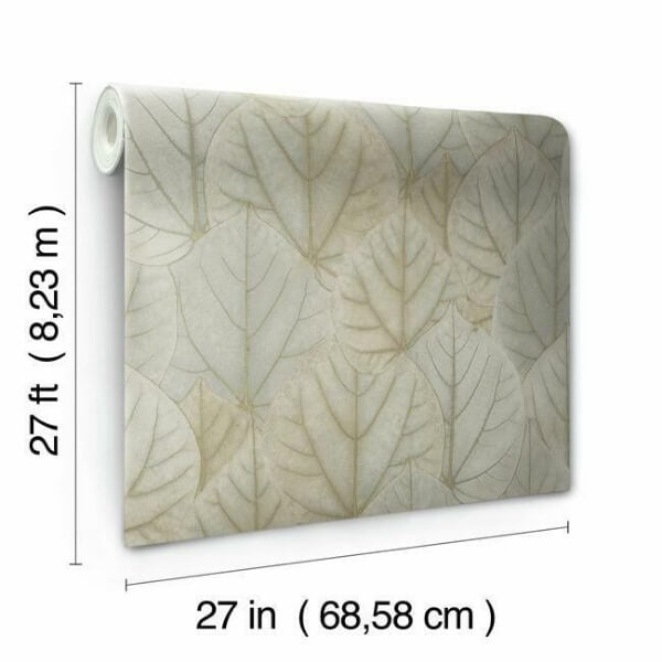 Leaf Concerto Taupe Wallpaper