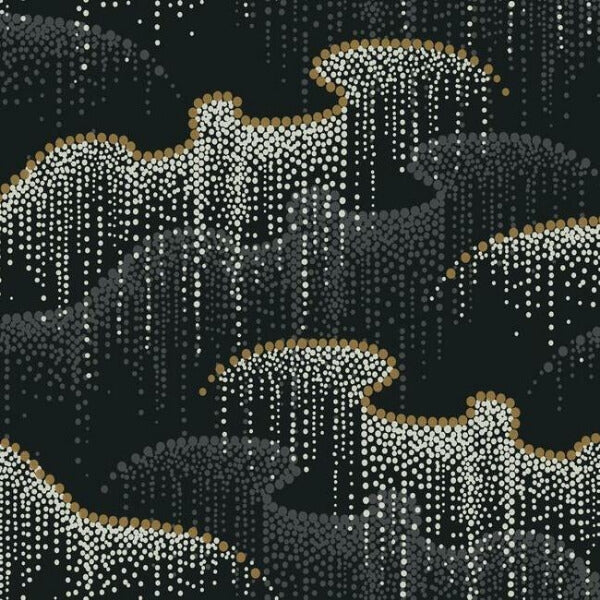 Moonlight Pearls Black Wallpaper