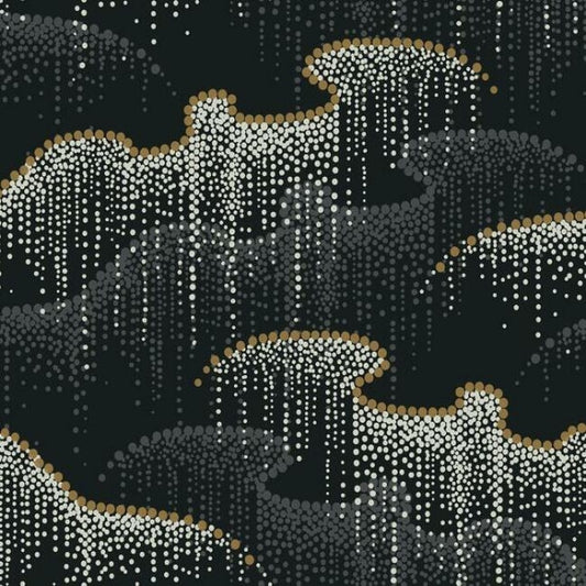 Moonlight Pearls Black Wallpaper