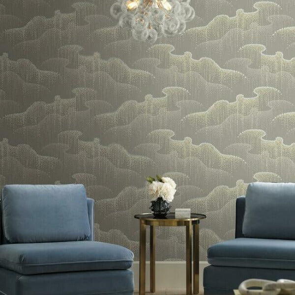 Moonlight Pearls Taupe Wallpaper