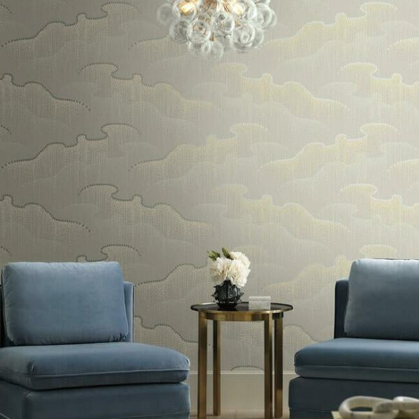 Moonglight Pearls Light Taupe Wallpaper