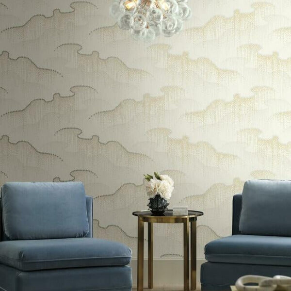 Moonlight Pearls Cream Wallpaper
