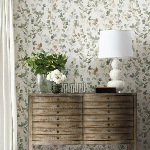 Joyful Eucalpytus Green Wallpaper