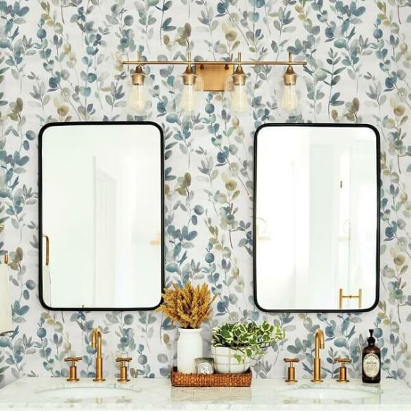 Joyful Eucalyptus Turquoise Wallpaper