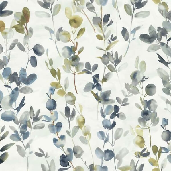 Joyful Eucalyptus Navy Wallpaper