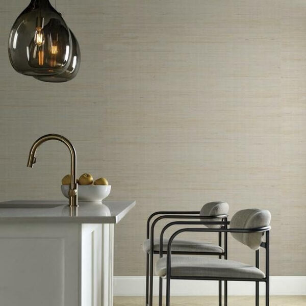 Jute Silver & Beige Metallic Wallpaper