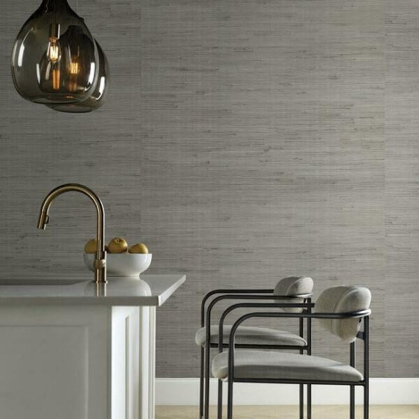 Jute Silver & Blue Metallic Wallpaper
