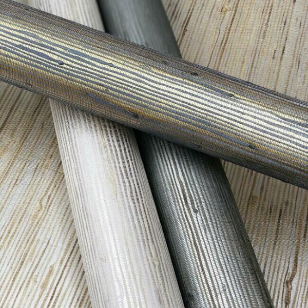 Jute Silver & Blue Metallic Wallpaper
