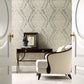 Charleston Damask Silver Wallpaper