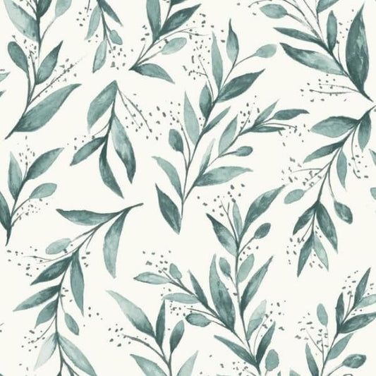 Magnolia Home Olive Branch Teal Peel & Stick Wallpaper