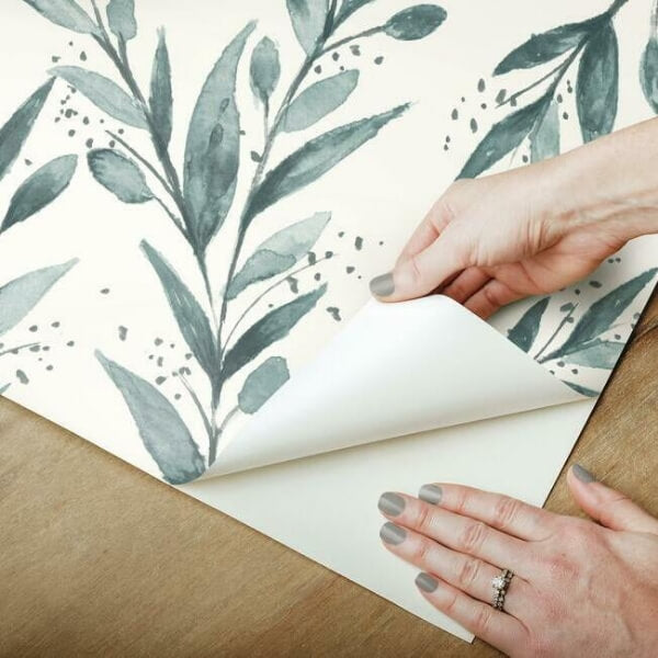 Magnolia Home Olive Branch Teal Peel & Stick Wallpaper