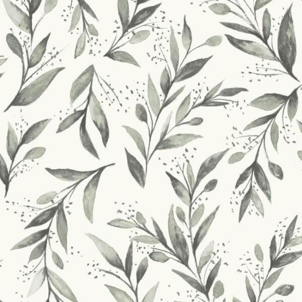 Magnolia Home Olive Branch Charcoal Peel & Stick Wallpaper