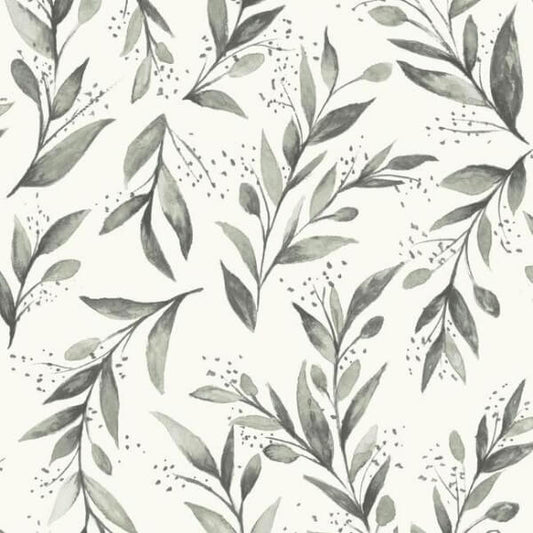Magnolia Home Olive Branch Charcoal Peel & Stick Wallpaper