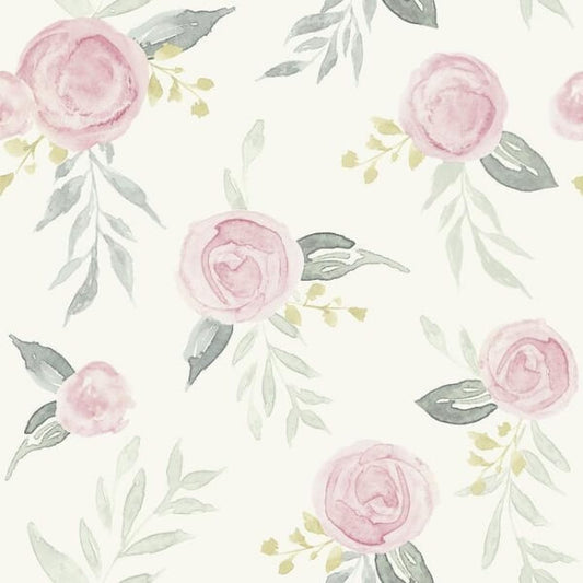 Magnolia Home Watercolor Roses Pink Peel & Stick Wallpaper