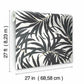 Bali Leaves Black Peel & Stick Wallpaper