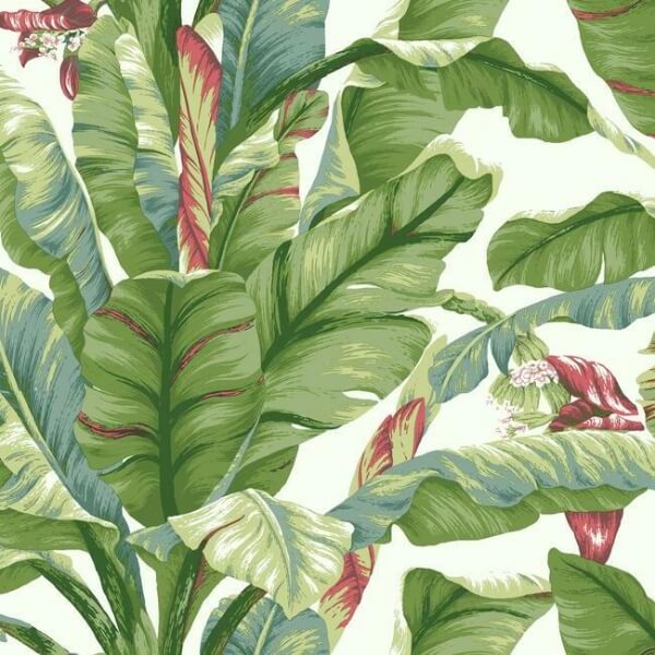 Banana Leaf White & Green Peel & Stick Wallpaper