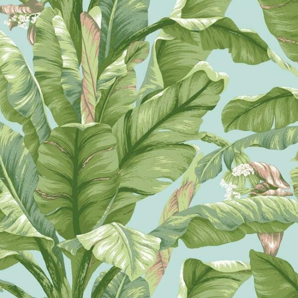 Banana Leaf Blue & Green Peel & Stick Wallpaper
