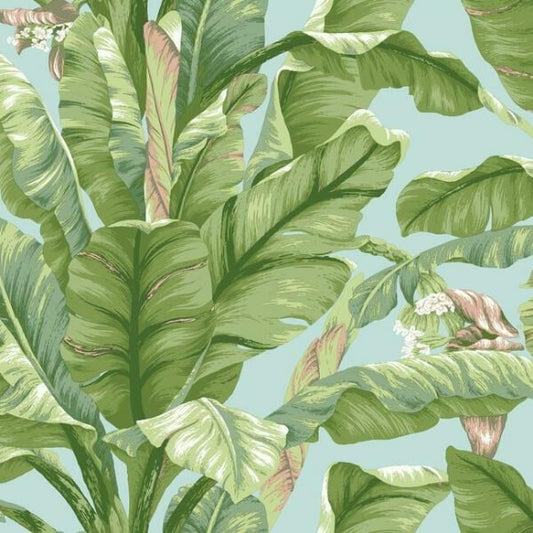 Banana Leaf Blue & Green Peel & Stick Wallpaper