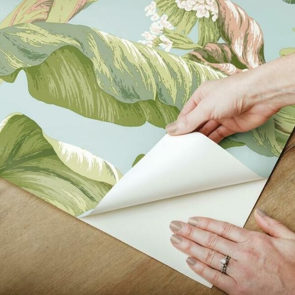 Banana Leaf Blue & Green Peel & Stick Wallpaper