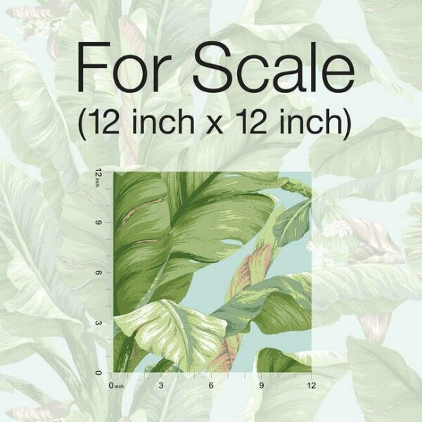 Banana Leaf Blue & Green Peel & Stick Wallpaper