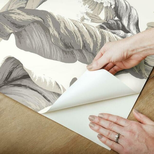 Banana Leaf White & Black Peel & Stick Wallpaper