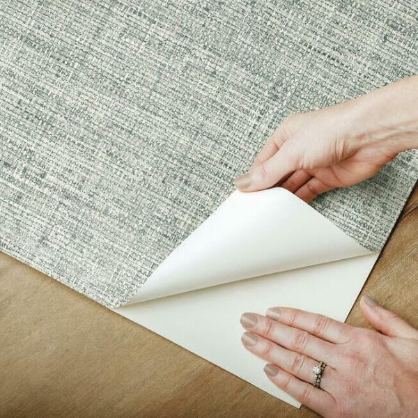 Papyrus Weave Blue Peel & Stick Wallpaper