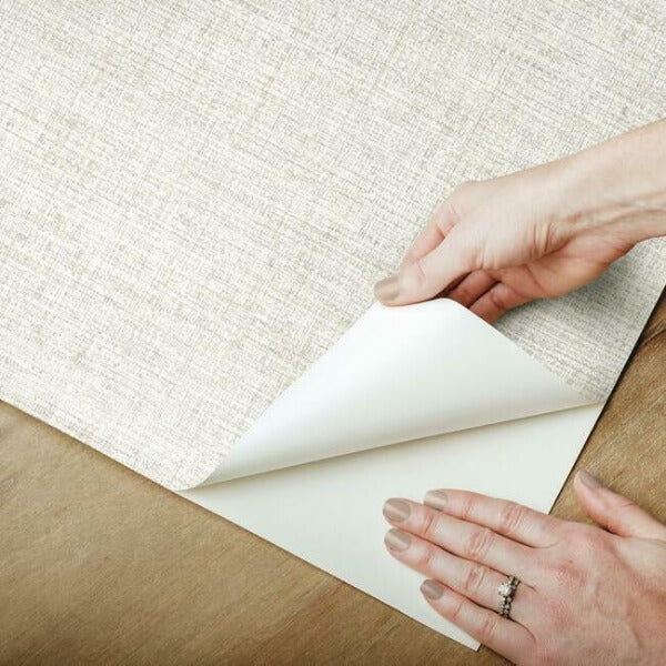 Papyrus Weave White Peel & Stick Wallpaper
