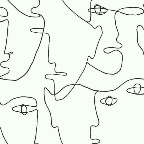 Pablo Portraits Black Peel & Stick Wallpaper
