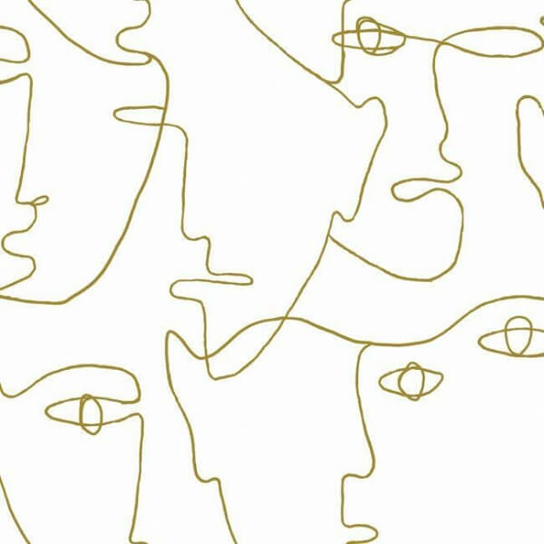 Pablo Portraits Gold Metallic Peel & Stick Wallpaper
