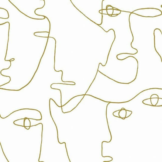 Pablo Portraits Gold Metallic Peel & Stick Wallpaper