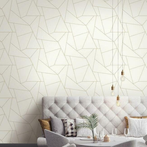 Fractured Prism Gold Metallic Peel & Stick Wallpaper