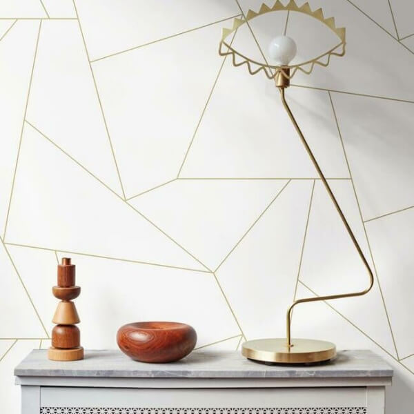 Fractured Prism Gold Metallic Peel & Stick Wallpaper