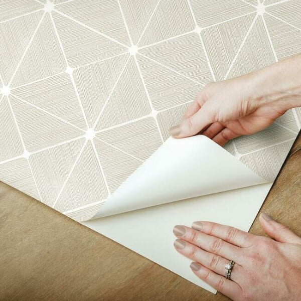 Double Diamonds Off White Peel & Stick Wallpaper