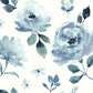 Watercolor Blooms Blue Peel & Stick Wallpaper