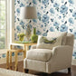 Watercolor Blooms Blue Peel & Stick Wallpaper