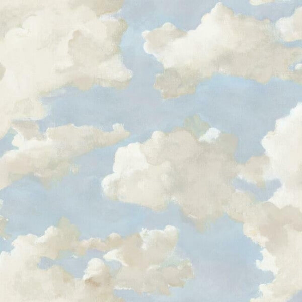 Clouds on Canvas Blue Peel & Stick Wallpaper
