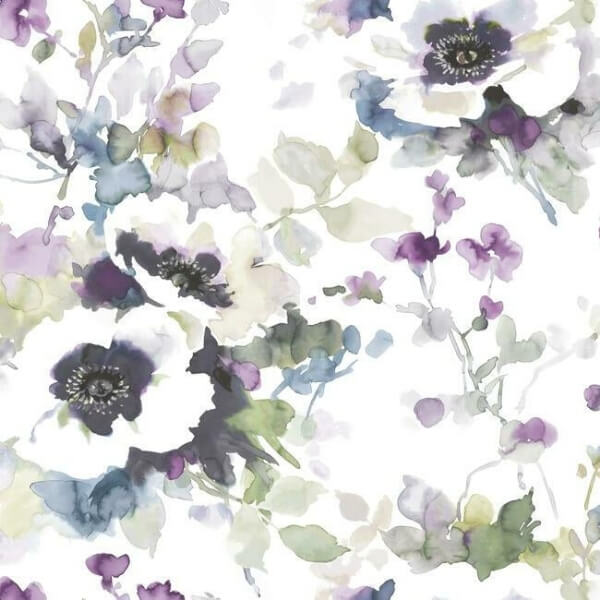 Garden Anemone Lilac & Green Peel & Stick Wallpaper