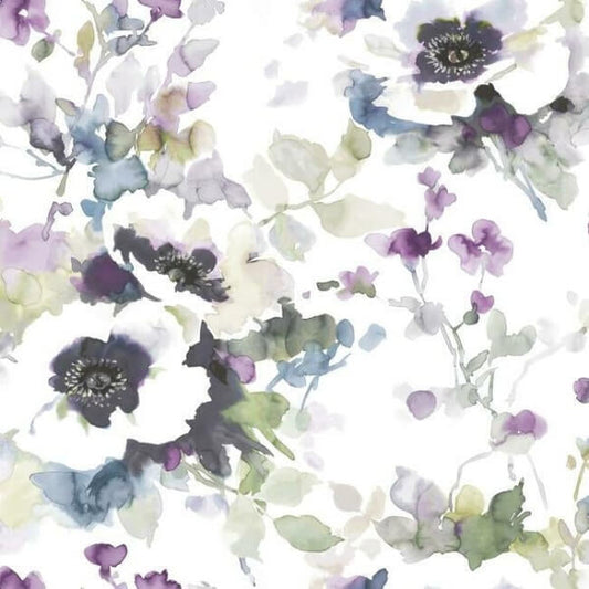 Garden Anemone Lilac & Green Peel & Stick Wallpaper