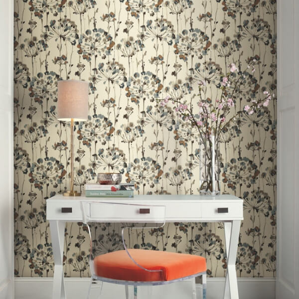 Flourish Teal Peel & Stick Wallpaper