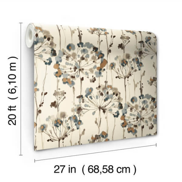Flourish Teal Peel & Stick Wallpaper